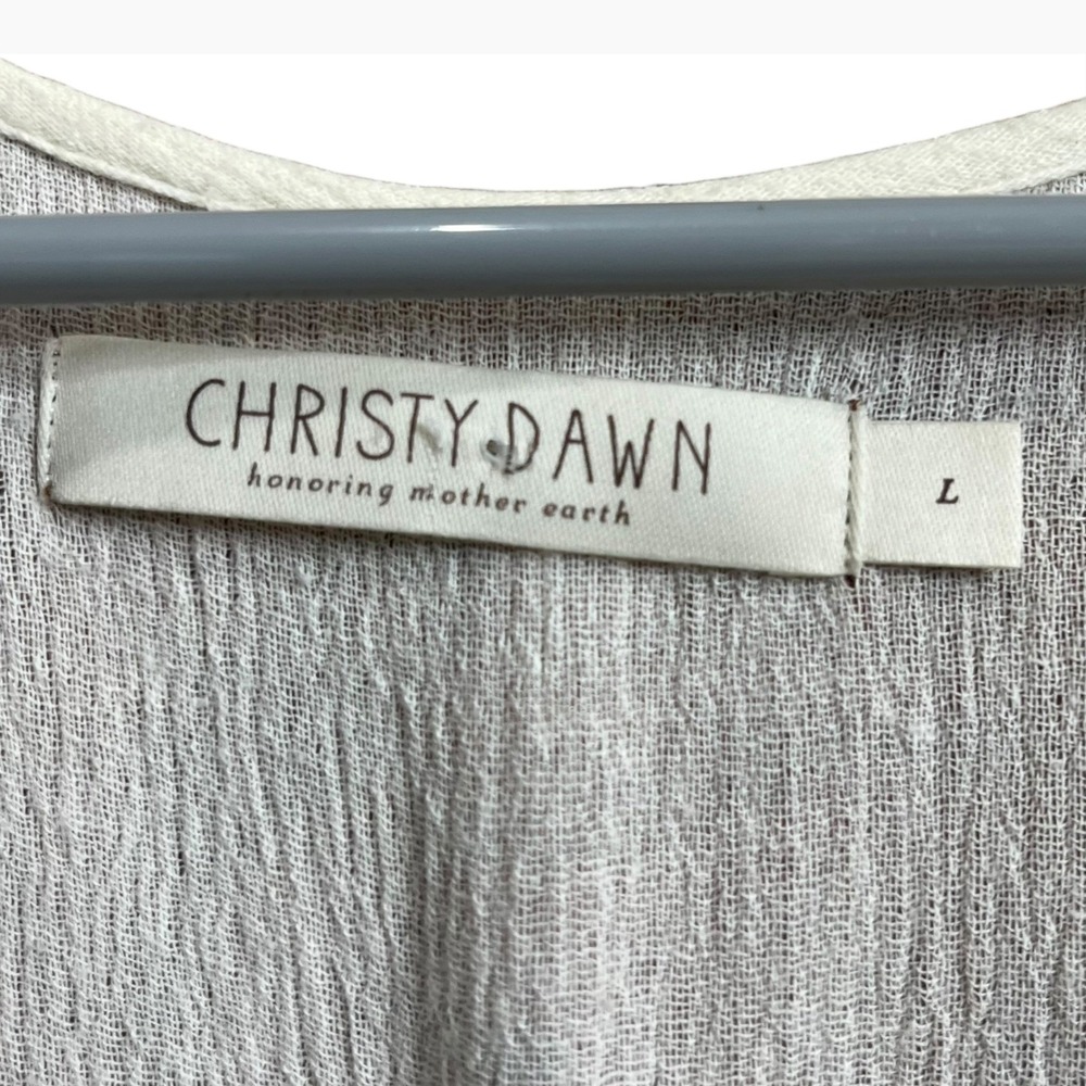 Christy Dawn Paloma Dress Womens L Rust Paisley Tiered Tassel Empire Midi Lined - Picture 9 of 9
